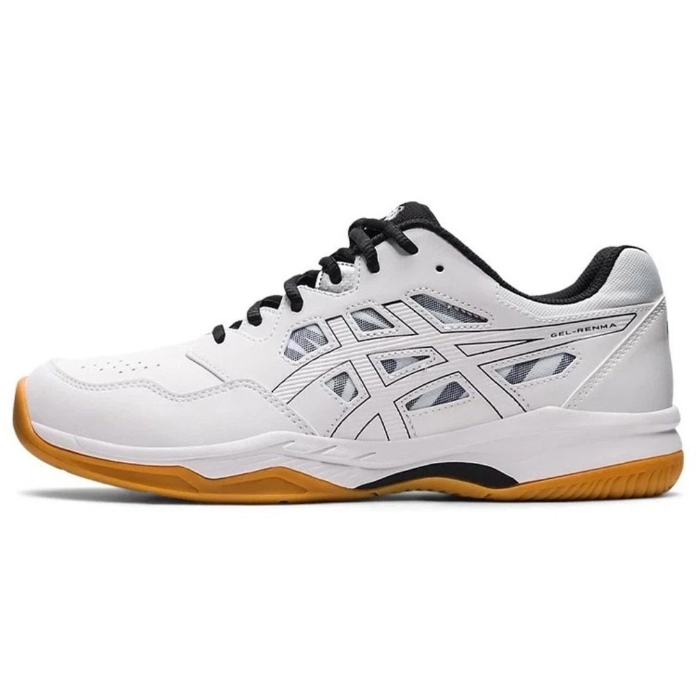 Mens Size 12- ASICS Gel Renma White Black Court Shoes 1071A068-101 NEW